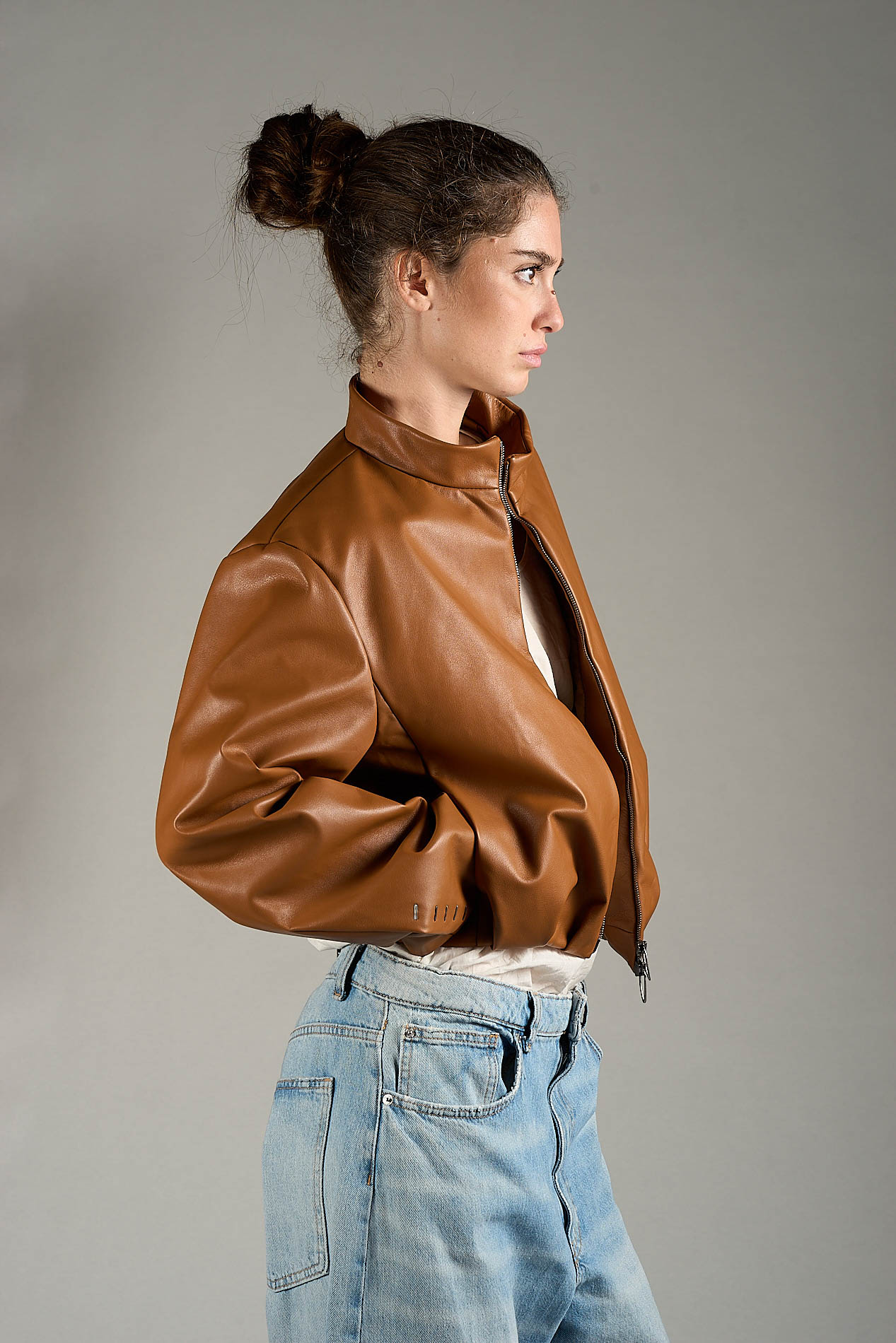 DANIELE BASTA LEATHER AND SILVER JACKET